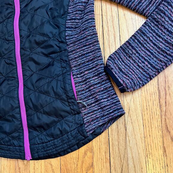 Title Nine Jacket Womens Small Black Wool Puffer Long Sleeve Purple Blend Trail - Picture 2 of 8